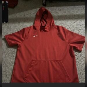 Nike Red Short Sleeve Hoodie